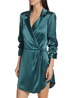 Sabina Satin Wrap Minidress