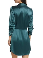 Sabina Satin Wrap Minidress