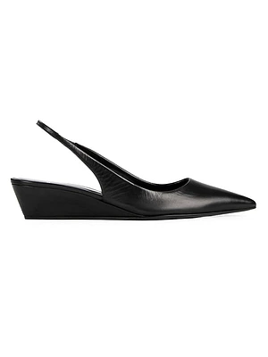 Amber 35MM Leather Wedge Pumps