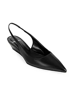 Amber 35MM Leather Wedge Pumps