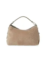 Virgin Wool And Cashmere Fleecy Bag With Monili