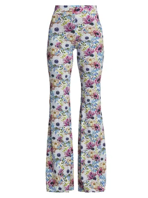 Lener Floral Jersey Flare Pants