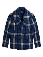 Boy's Plaid Double-Breasted Coat