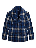 Boy's Plaid Double-Breasted Coat