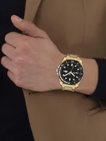 Finn Goldtone Stainless Steel Bracelet Watch/44MM