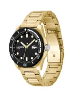 Finn Goldtone Stainless Steel Bracelet Watch/44MM