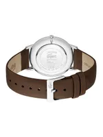 Crocorigin Stainless Steel & Leather Strap Watch/40MM