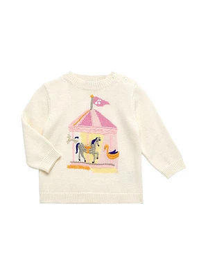 Baby Girl's & Little Girl's Merry-Go-Round Intarsia Cashmere-Blend Sweater