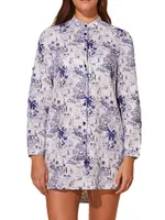 Franche Printed Linen Cover-Up Tunic