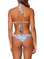 Fleche Printed Triangle Bikini Top