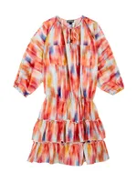 Lauriane Blurred Floral Cotton-Silk Minidress