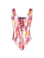 Fox Lace-Up One-Piece Swimsuit