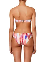 Lune Blurred Floral Bandeau Bikini Top