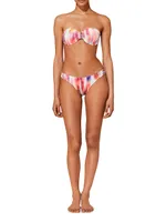 Lune Blurred Floral Bandeau Bikini Top