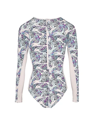 Lexya Fish-Print Neoprene Rashguard