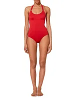 Fire Halter One-Piece Swimsuit