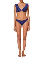 Frise Textured Low-Waist Bikini Bottom