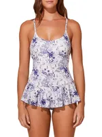 Frilly Skirted One-Piece Swimsuit