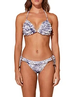 Fleurly Ruffled Triangle Bikini Top