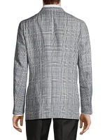 Glen Plaid Linen-Cashmere Sport Jacket