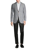 Glen Plaid Linen-Cashmere Sport Jacket