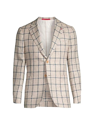 Capri Windowpane Silk-Blend Two-Button Sport Coat