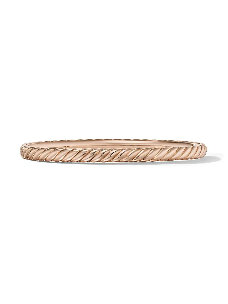 Sculpted Cable Bangle Bracelet 18K Rose Gold