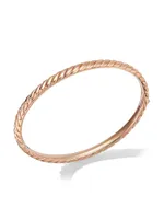 Sculpted Cable Bangle Bracelet 18K Rose Gold