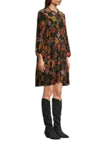 Plus Jasmoon Flore Velvet Field Tiered Dress