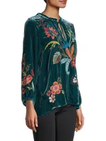 Plus Isabella Velvet Field Blouse