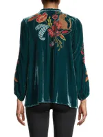 Plus Isabella Velvet Field Blouse