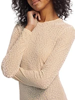 Long-Sleeve Velour Burnout Top