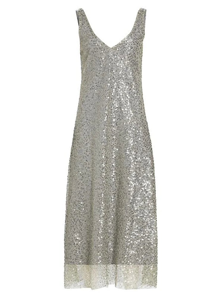 Sequined Midi-Dress