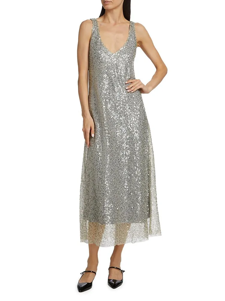 Sequined Midi-Dress