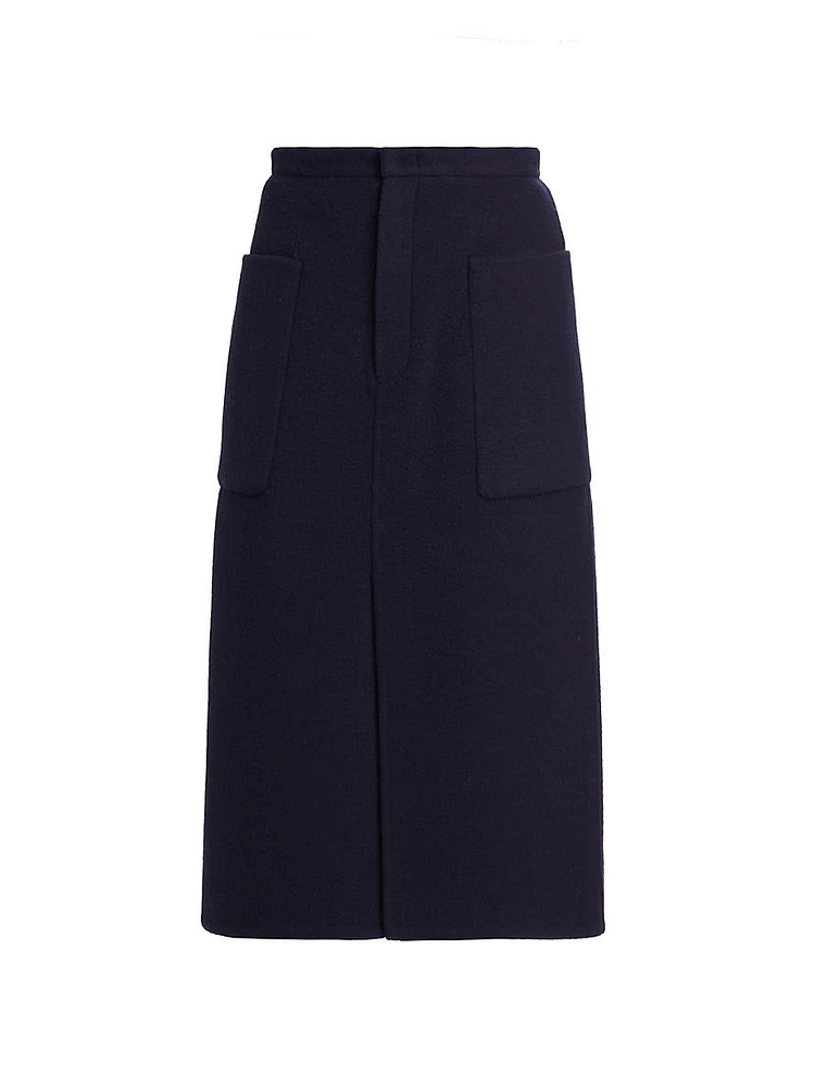 Brushed Wool Pencil Skirt