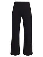 Pintuck Pull-On Crop Flared Pants