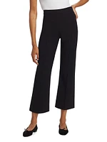 Pintuck Pull-On Crop Flared Pants