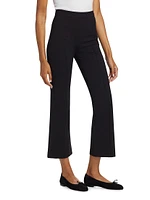 Pintuck Pull-On Crop Flared Pants