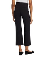 Pintuck Pull-On Crop Flared Pants