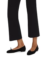 Pintuck Pull-On Crop Flared Pants