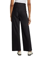 Fluid Bias-Cut Satin High-Rise Trousers