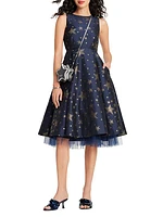 Starlight Brocade Midi-Dress