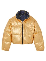 Metallic Reversible Puffer Jacket