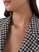 Wool And Alpaca Houndstooth Blazer With Monili