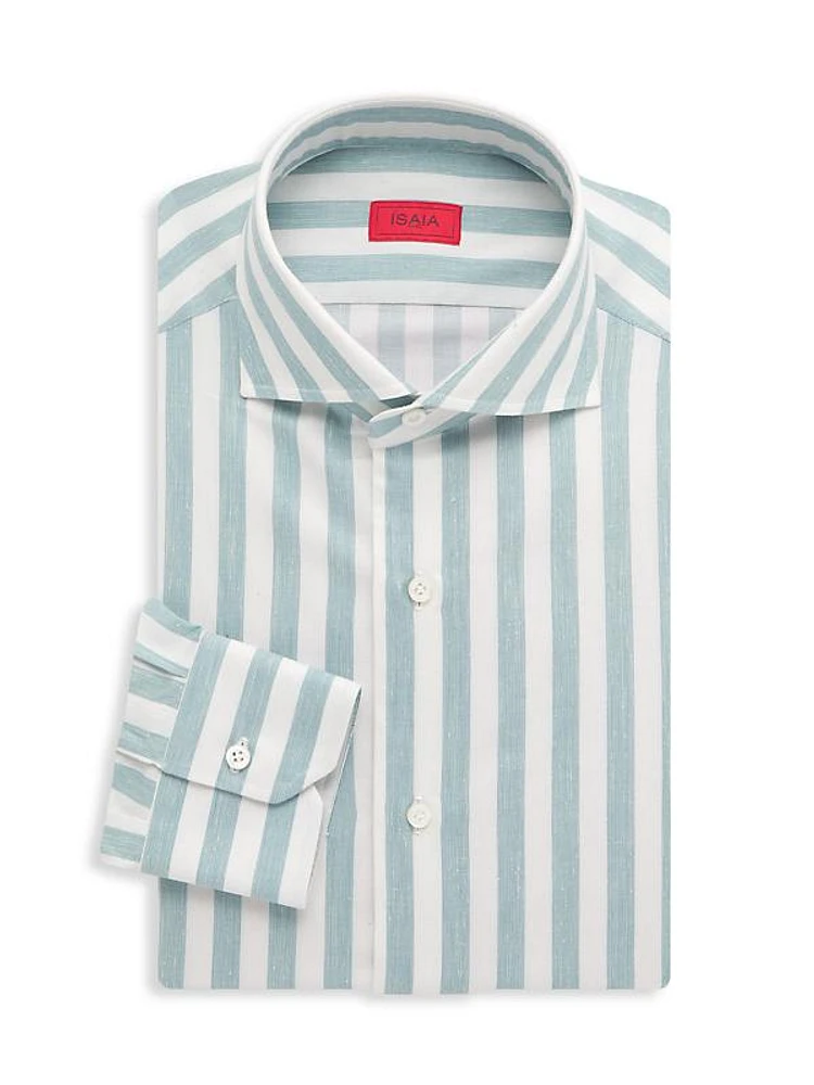 Striped Cotton-Blend Dress Shirt