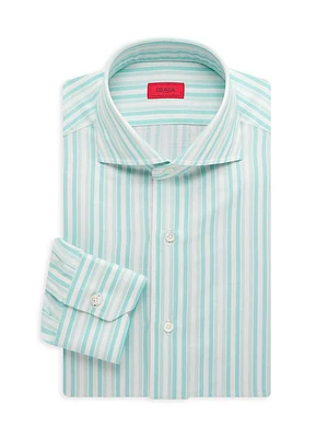 Striped Cotton-Blend Dress Shirt