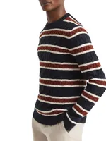 Littleton Striped Wool-Cotton Sweater