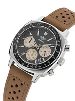Master Originals One Chrono Stainless Steel & Leather Strap Watch/44MM