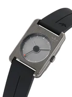 Retro Pop Ome IP Gunmetal-Plated Stainless Steel & Silicone Strap Watch/31MM