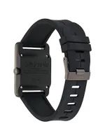 Retro Pop Ome IP Gunmetal-Plated Stainless Steel & Silicone Strap Watch/31MM